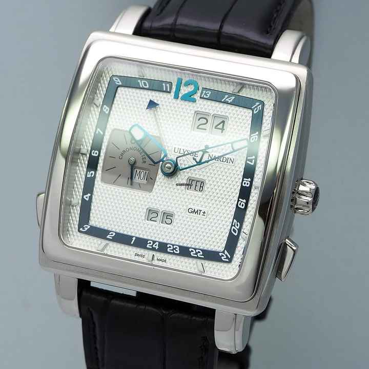  Ulysse Nardin Quadrato Dual Time Perpetual Calendar Quadrato 320-90 WG18k/750 Box+UN Servicepapers  