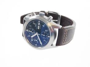 Thumbnail von IWC Fliegeruhr Chronograph Fliegerchronograph 3706 Automatik 39 mm im TOP Zustand mit schwarzem Zifferblatt Day Date