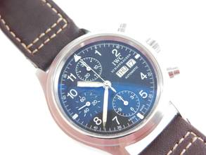 Thumbnail von IWC Fliegeruhr Chronograph Fliegerchronograph 3706 Automatik 39 mm im TOP Zustand mit schwarzem Zifferblatt Day Date