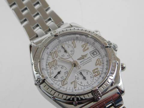  Breitling Chronomat Vitesse Stahl mit Pilotband und weißem Zifferblatt 39mm Automatik </h1> 