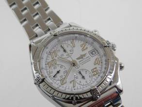 Thumbnail von Breitling Chronomat Vitesse Stahl mit Pilotband und weißem Zifferblatt 39mm Automatik </h1>