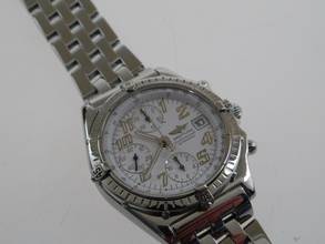 Thumbnail von Breitling Chronomat Vitesse Stahl mit Pilotband und weißem Zifferblatt 39mm Automatik </h1>