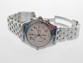 Thumbnail von Breitling Chronomat Vitesse Stahl mit Pilotband und weißem Zifferblatt 39mm Automatik </h1>