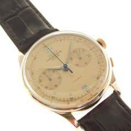  Zelus Chronographe Suisse 18 Karat Rosegold Handaufzug 37,5mm Herrenuhr 50 er 