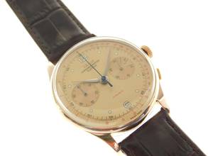 Thumbnail von Zelus Chronographe Suisse 18 Karat Rosegold Handaufzug 37,5mm Herrenuhr 50 er