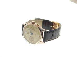 Thumbnail von Zelus Chronographe Suisse 18 Karat Rosegold Handaufzug 37,5mm Herrenuhr 50 er