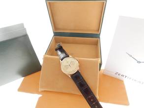 Thumbnail von Zelus Chronographe Suisse 18 Karat Rosegold Handaufzug 37,5mm Herrenuhr 50 er