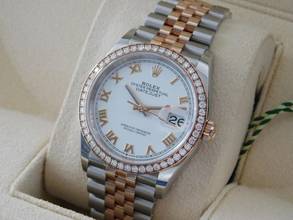 Thumbnail von Rolex Datejust 36 Stahl Rosegold mit original Brillant Lünette Full Set LC 100 wie Neu
