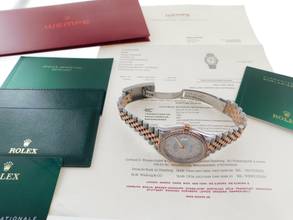 Thumbnail von Rolex Datejust 36 Stahl Rosegold mit original Brillant Lünette Full Set LC 100 wie Neu