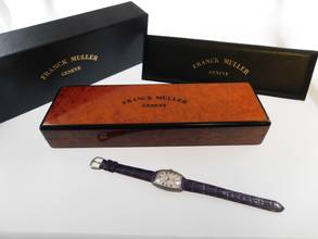 Thumbnail von Franck Muller 18 Karat Weißgold Curvex Lady Diamonds im Full Set Handaufzug Wie Neu 25 x 35 mm </h1>