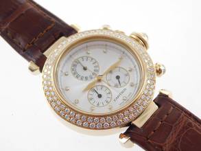 Thumbnail von Cartier Pasha de Cartier Chronograph mit original Brillantbesatz im Full Set wie Ladenneu