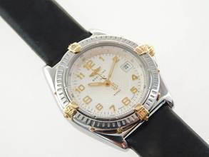 Thumbnail von Breitling Wings Lady Damenuhr 31 mm Stahl Gold mit neuem Lederband im Best Zustand