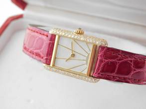 Thumbnail von Cartier Tank Louis Cartier 18 Karat Sunset Spezial mit original Brillantbesatz im Full Set wie NEU