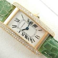 Thumbnail von Cartier Tank Américaine 18 Kt Gelbgold Tank Américaine mit original Brillantbesatz & Faltschließe Tresoruhr Full S </h1>