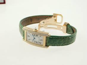 Thumbnail von Cartier Tank Américaine 18 Kt Gelbgold Tank Américaine mit original Brillantbesatz & Faltschließe Tresoruhr Full S </h1>