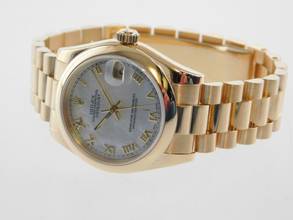 Thumbnail von Rolex Datejust 31 18 Karat Gelbgold 31 mm Datejust FULL SET LC 100 Wie Neu Perlmuttblatt & Präsidentenband