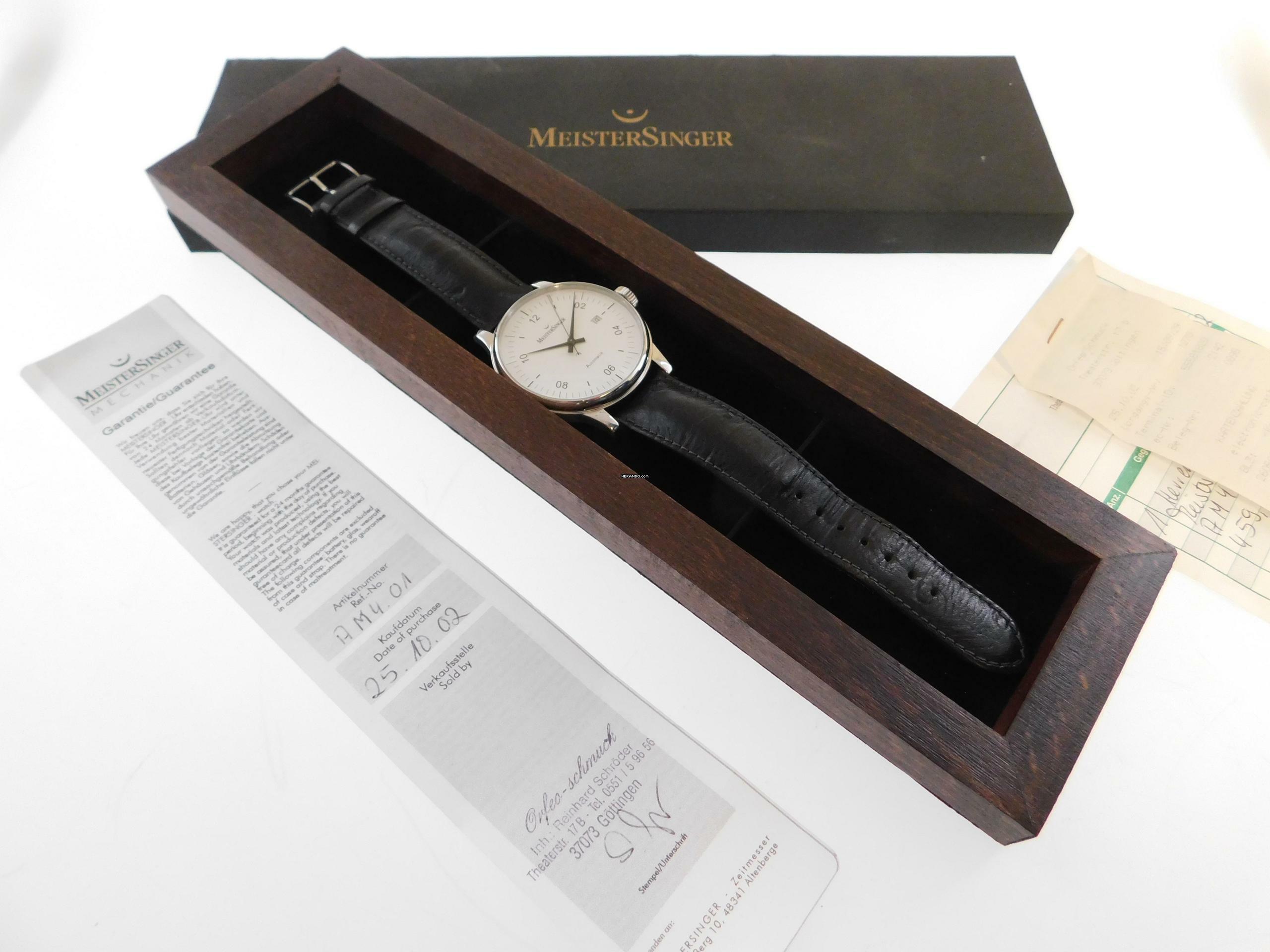 Thumbnail von Meistersinger Scrypto Automatik Herrenuhr 43mm im Full Set aus 2002 </h1>