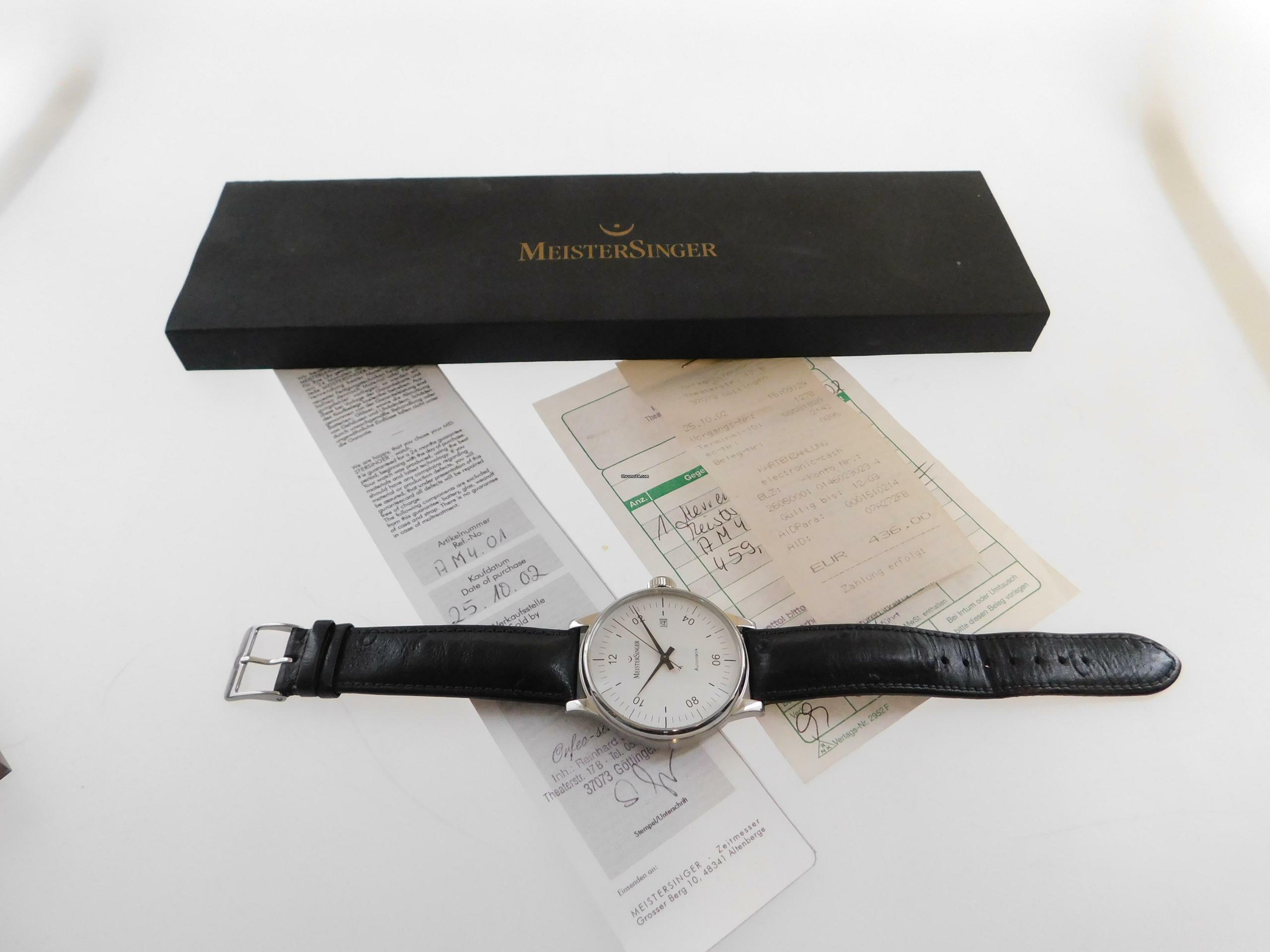 Thumbnail von Meistersinger Scrypto Automatik Herrenuhr 43mm im Full Set aus 2002 </h1>