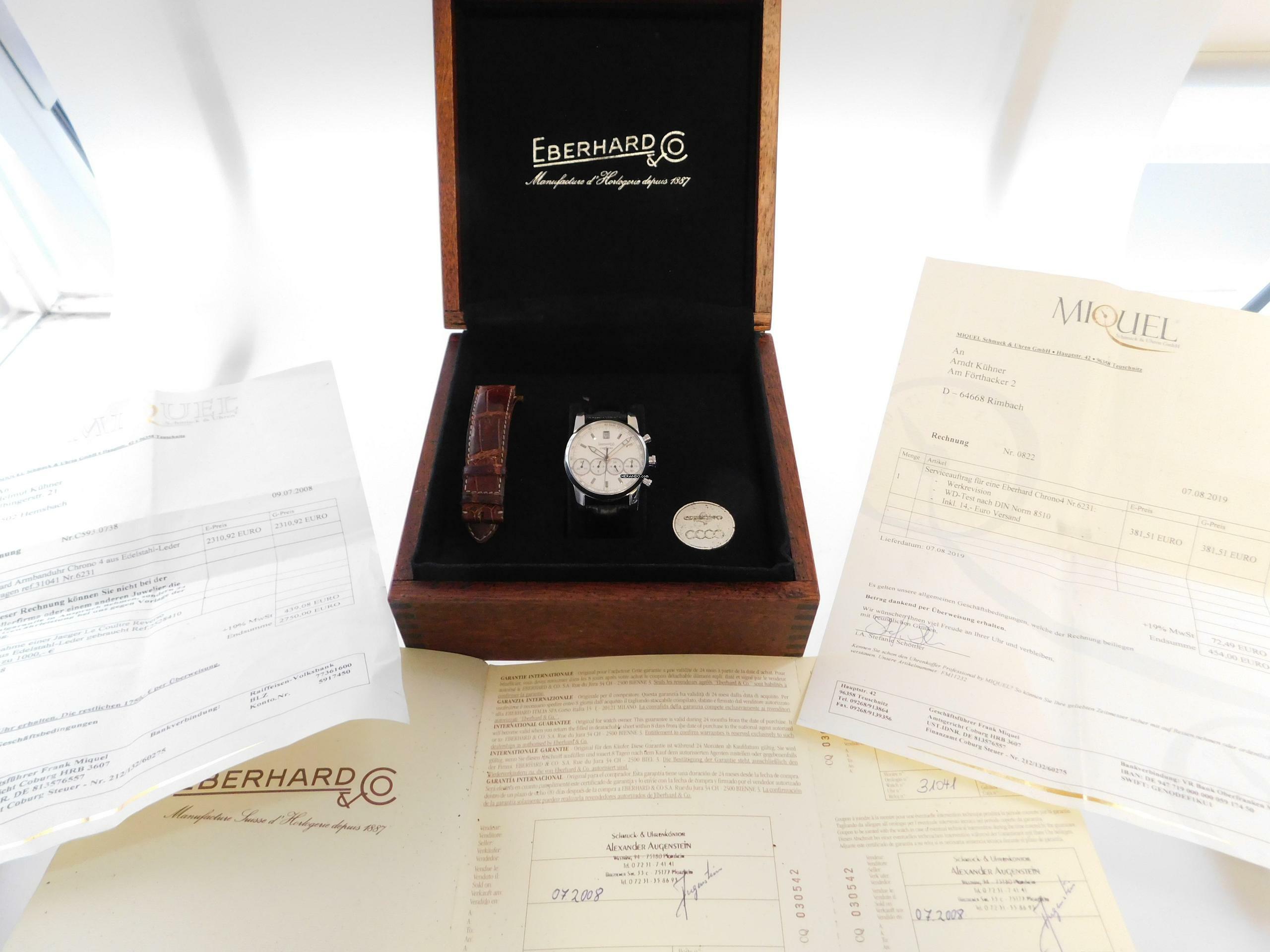 Thumbnail von Eberhard & Co. Chrono 4 4; Full Set Box Papiere und Revision </h1>