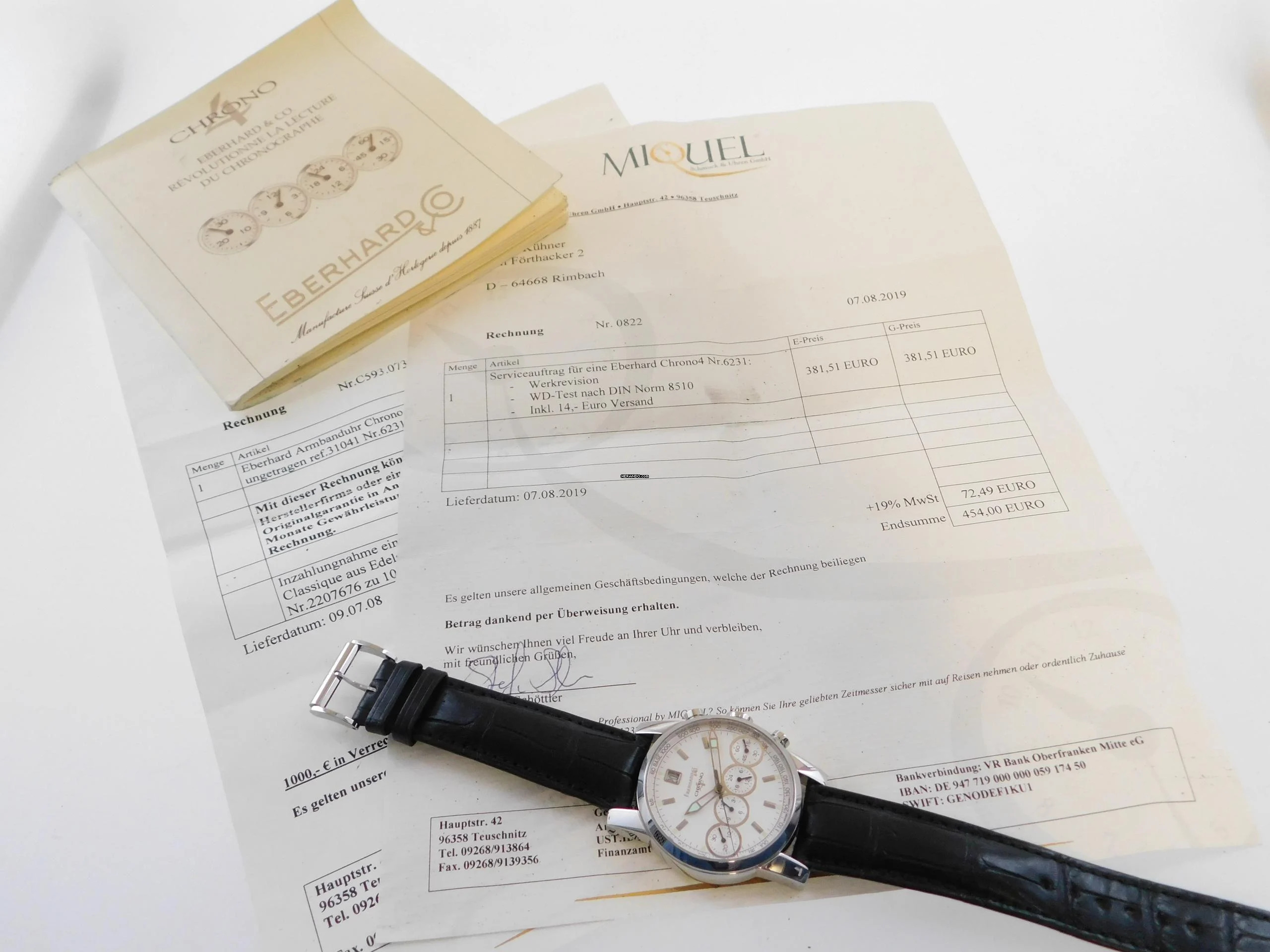 Thumbnail von Eberhard & Co. Chrono 4 4; Full Set Box Papiere und Revision </h1>