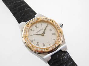 Thumbnail von Audemars Piguet Royal Oak Medium mit original Brillantbesatz Stahl Gold Datum 28 mm Faltschließe </h1>