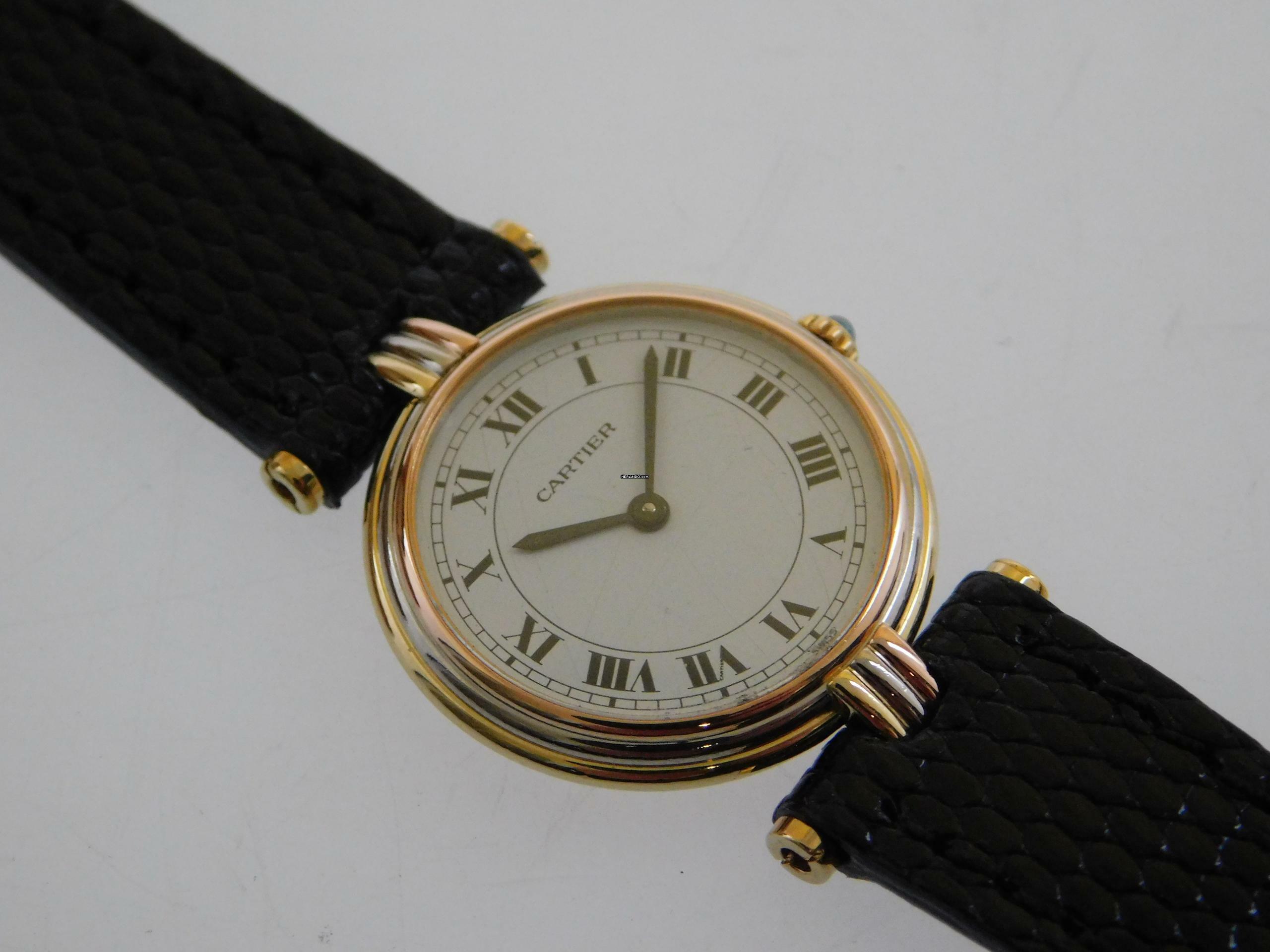 Cartier Trinity Vendome Paris massiv 18 Karat Gelbgold Lady 25 mm mit original Band und Schließe