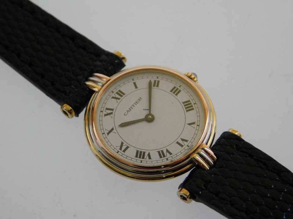  Cartier Trinity Vendome Paris massiv 18 Karat Gelbgold Lady 25 mm mit original Band und Schließe 