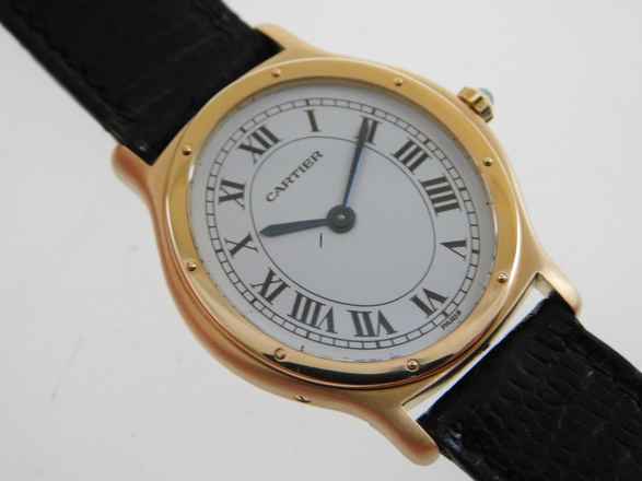  Cartier 18 Karat Gelbgold Acarde mit original Paris Blatt Medium Handaufzug 27 x 34 mm </h1> 