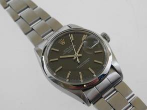 Thumbnail von Rolex Oyster Perpetual Date Stahl 34 mm am Oysterband im Original Zustand mit grey Mosaic Dial Rarität von 1973 </h1>