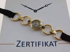 Thumbnail von Jaeger-LeCoultre 18 Karat Jaeger / Hermes Damenuhr Vintage Damenuhr Handaufzug Super Rare </h1>