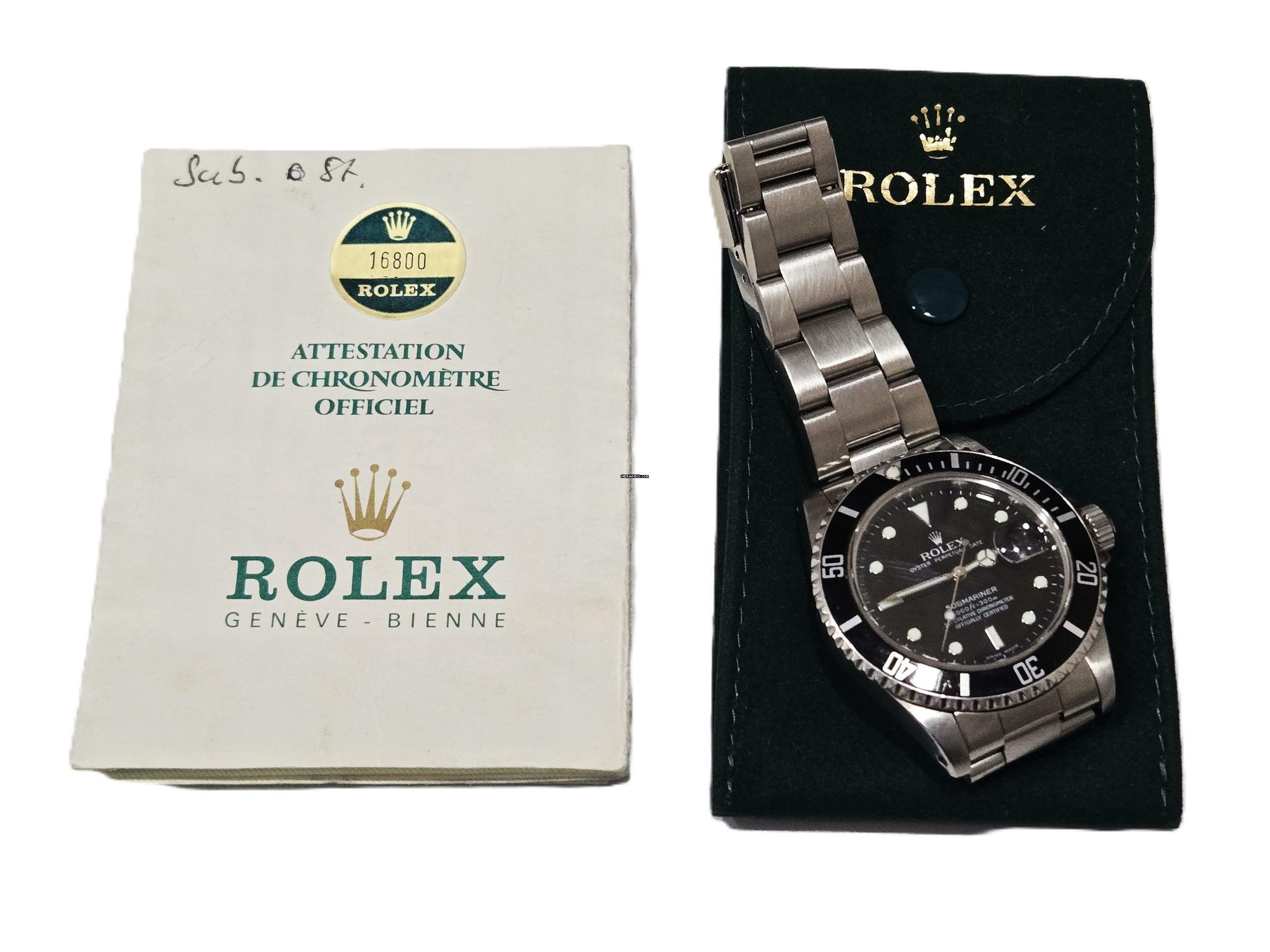 Thumbnail von Rolex Submariner Date LC100 Papiere 16800 </h1>