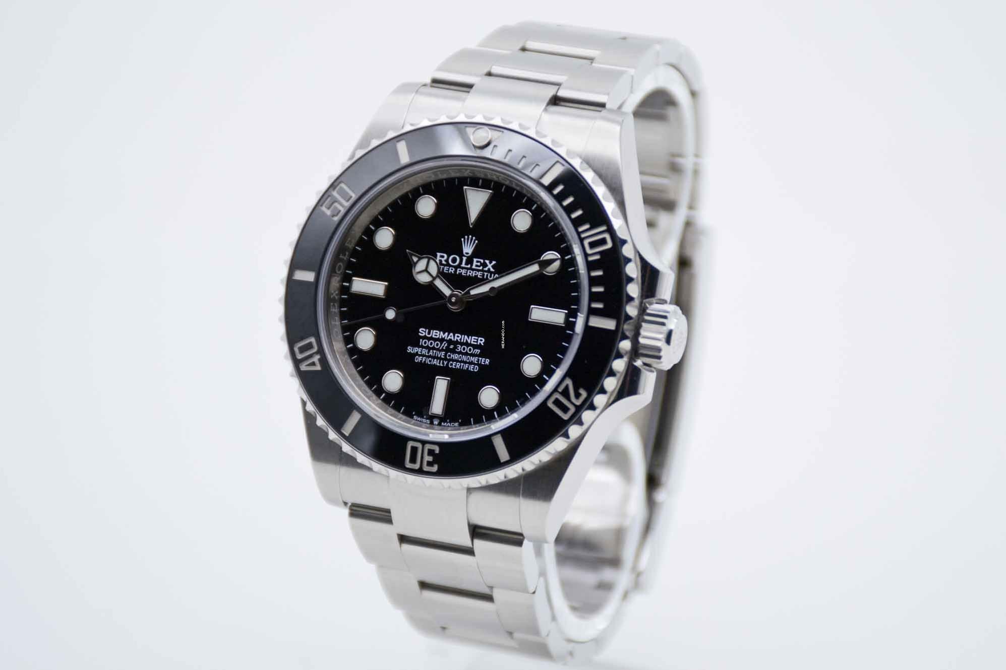 Thumbnail von Rolex Submariner (No Date) 41mm LC100 124060 perfektes Fullset