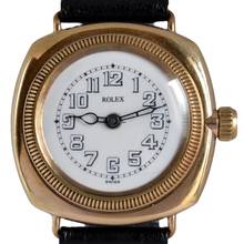 Thumbnail von Rolex Oyster Perpetual Cushion Porcelain California dial yellow gold 9KT 1925's </h1>