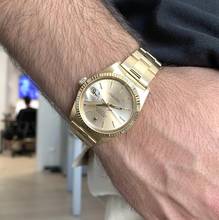 Thumbnail von Rolex Oyster Perpetual Date 15038 silver dial yellow gold 18KT 1985's </h1>