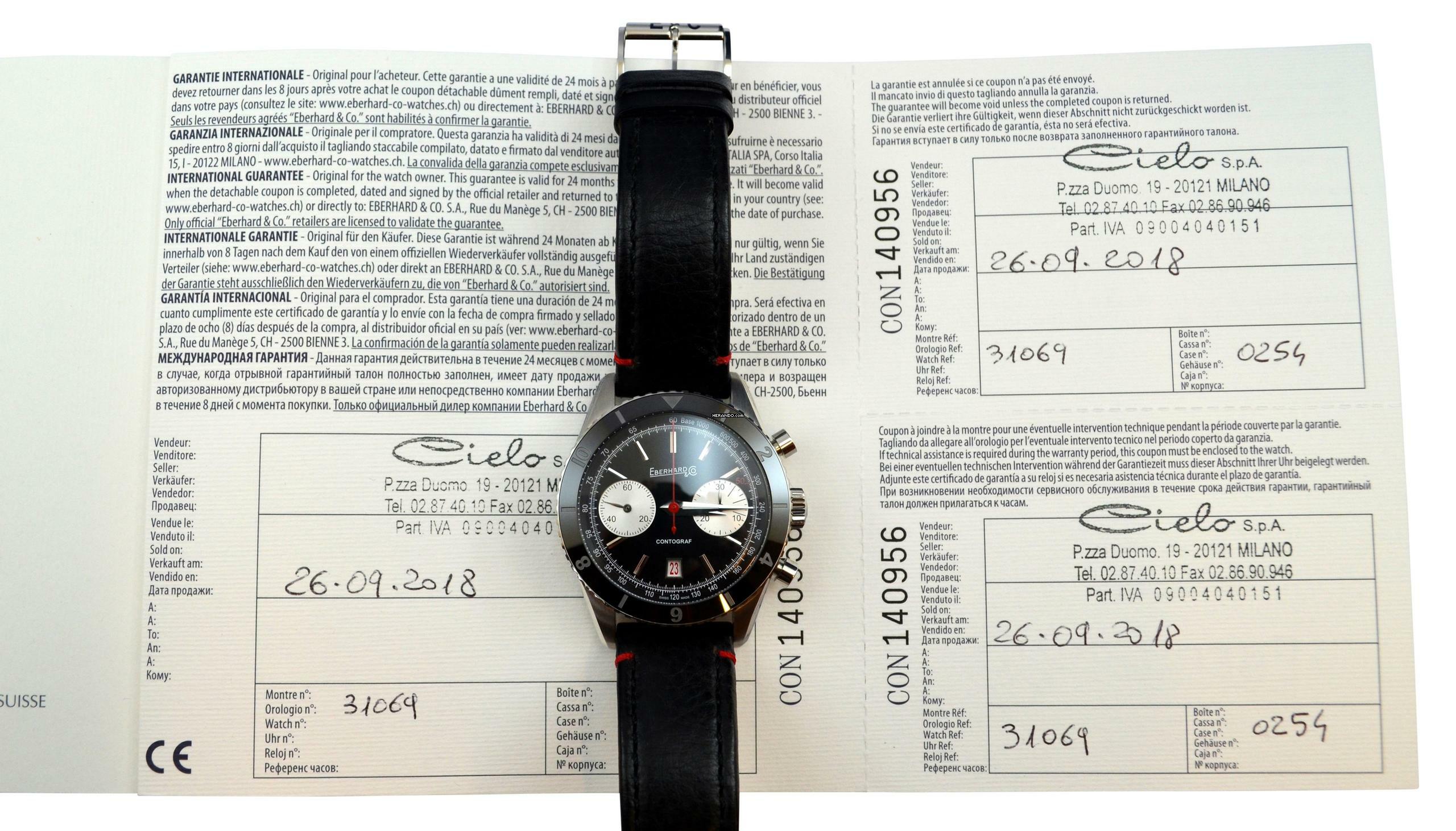 Thumbnail von Eberhard & Co. Contograf 31069 black dial Full Set NEW 2018 </h1>