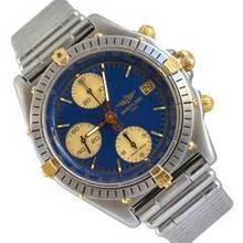 Thumbnail von Breitling Chronomat 81950 chronograph blue navy dial steel Full Set 1991’s </h1>