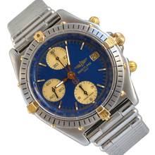 Thumbnail von Breitling Chronomat 81950 chronograph blue navy dial steel Full Set 1991’s </h1>