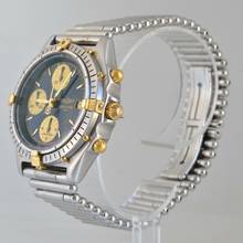 Thumbnail von Breitling Chronomat 81950 chronograph blue navy dial steel Full Set 1991’s </h1>