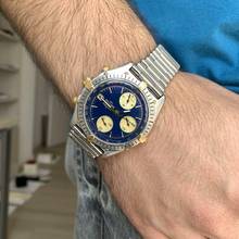 Thumbnail von Breitling Chronomat 81950 chronograph blue navy dial steel Full Set 1991’s </h1>