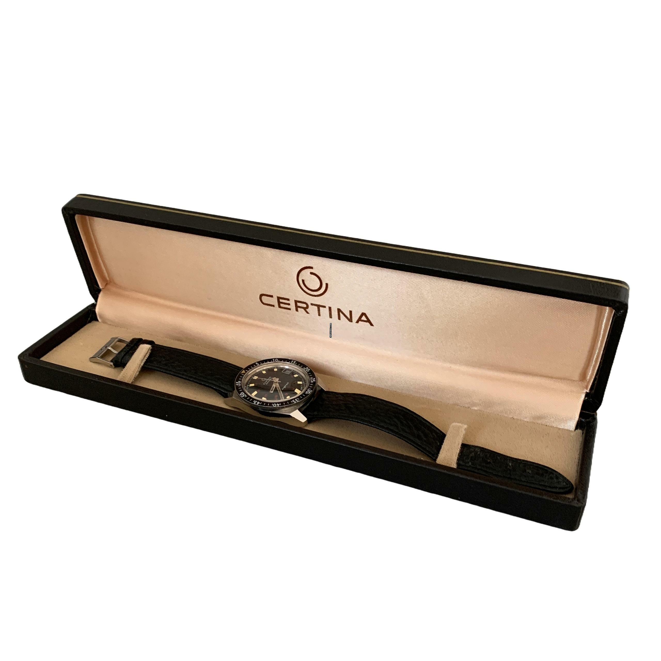 Thumbnail von Certina Argonaut 5801-122 Diver black Crosshair tritium dial 1970’s </h1>