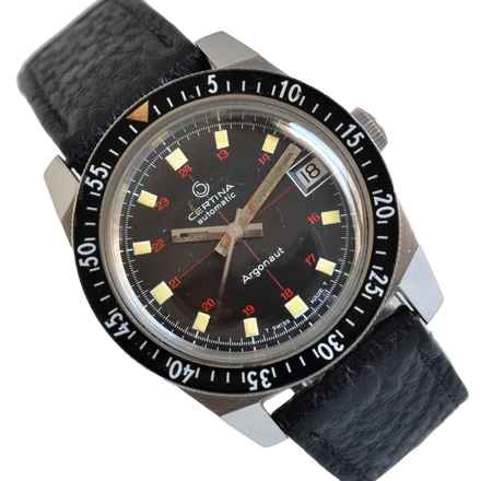  Certina Argonaut 5801-122 Diver black Crosshair tritium dial 1970’s </h1> 