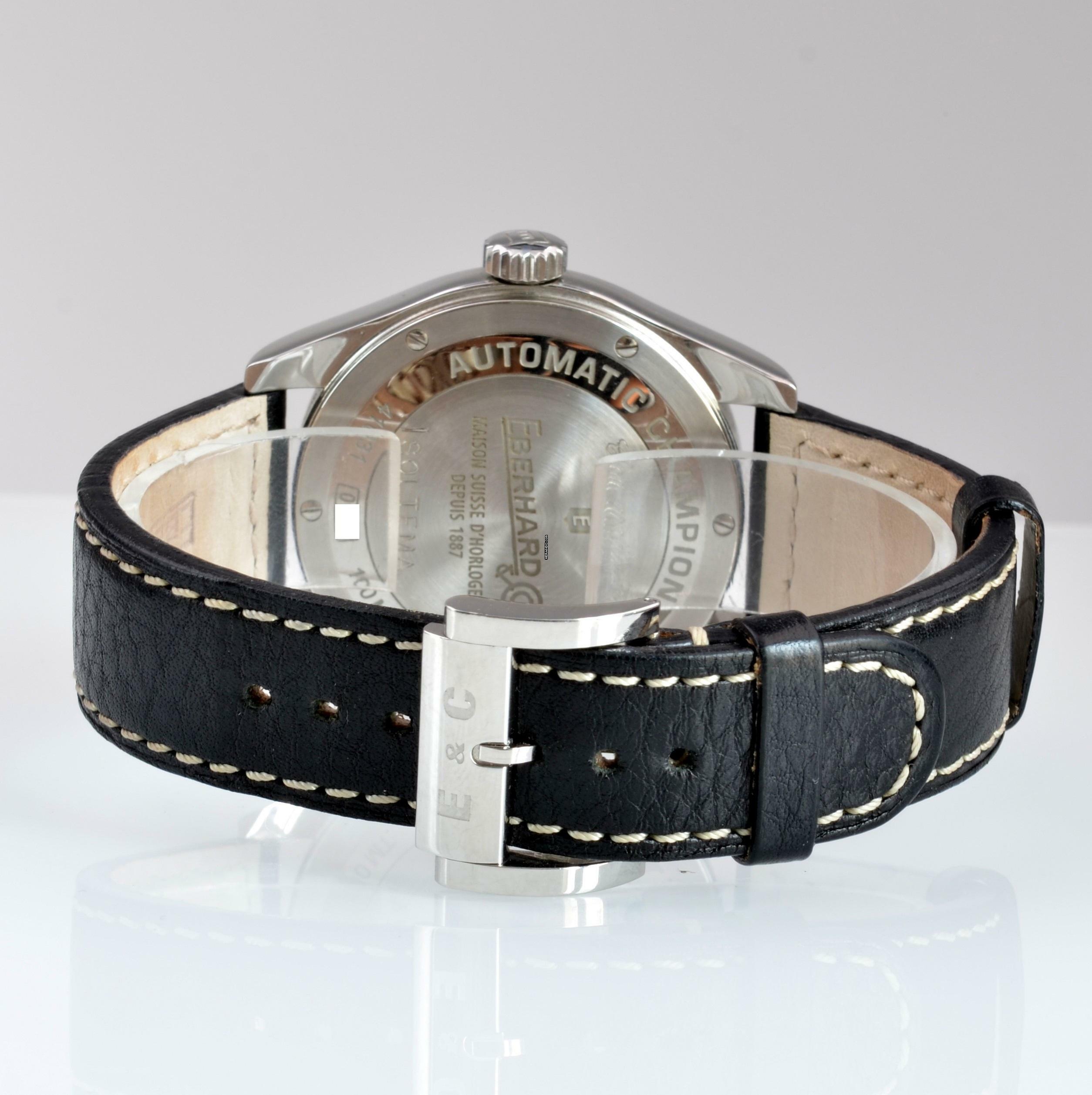 Thumbnail von Eberhard & Co. Champion V Timeonly 41031 CP Black Dial Full Set Like NEW </h1>