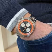 Thumbnail von Zenith Diver chronograph A3736 Super Sub Sea orange dial 1970's </h1>