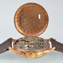 Thumbnail von Zenith Chronograph mono pusher porcelain dial yellow gold 18KT 1930’s </h1>