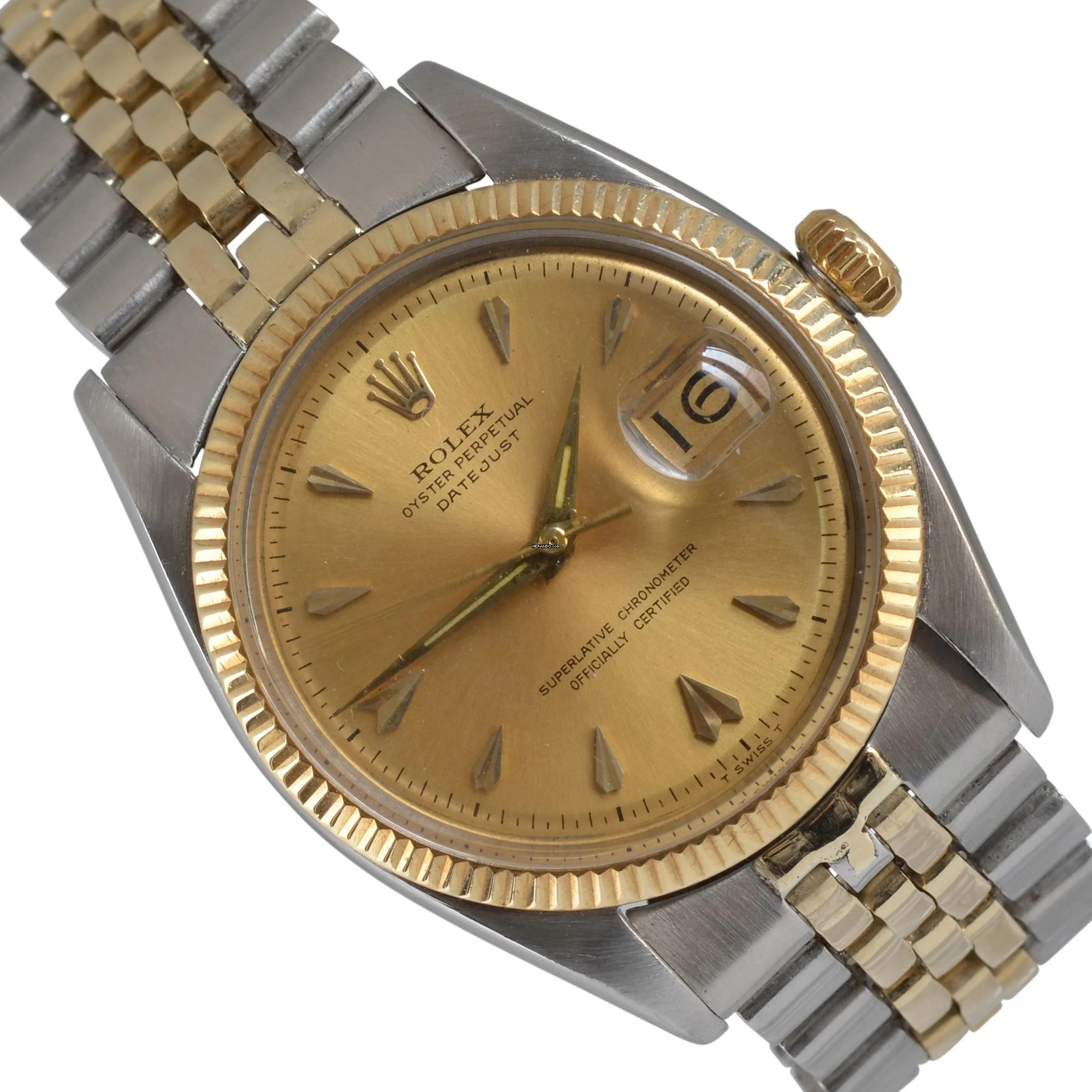  Rolex Datejust 36 6605 Champagne dial steel and yellow gold 18KT 1957’s </h1> 