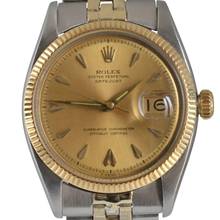 Thumbnail von Rolex Datejust 36 6605 Champagne dial steel and yellow gold 18KT 1957’s </h1>