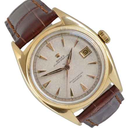  Rolex Datejust 36 6105 Ovettone ivory dial yellow gold 18KT 1951's </h1> 