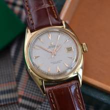 Thumbnail von Rolex Datejust 36 6105 Ovettone ivory dial yellow gold 18KT 1951's </h1>