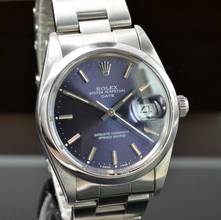 Thumbnail von Rolex Oyster Perpetual Date 15000 blue purple dial Full Set 1981’s </h1>