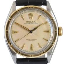 Thumbnail von Rolex Oyster Perpetual 35MM Semi Bubbleback OCC Radium Ivory dial automatic 1952's </h1>
